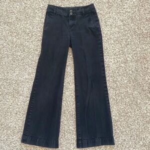 Vintage Lauren Jeans Co. Black Straight Wide Leg Jeans Size 2